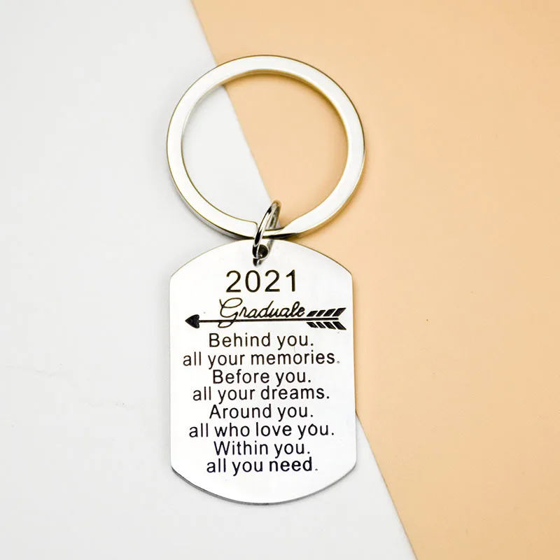 

Подарок за Выпускной сезон 2021, бирка из нержавеющей стали, брелок, Вдохновляющие Градуированные украшения «сделай сам», оптовая продажа на ...