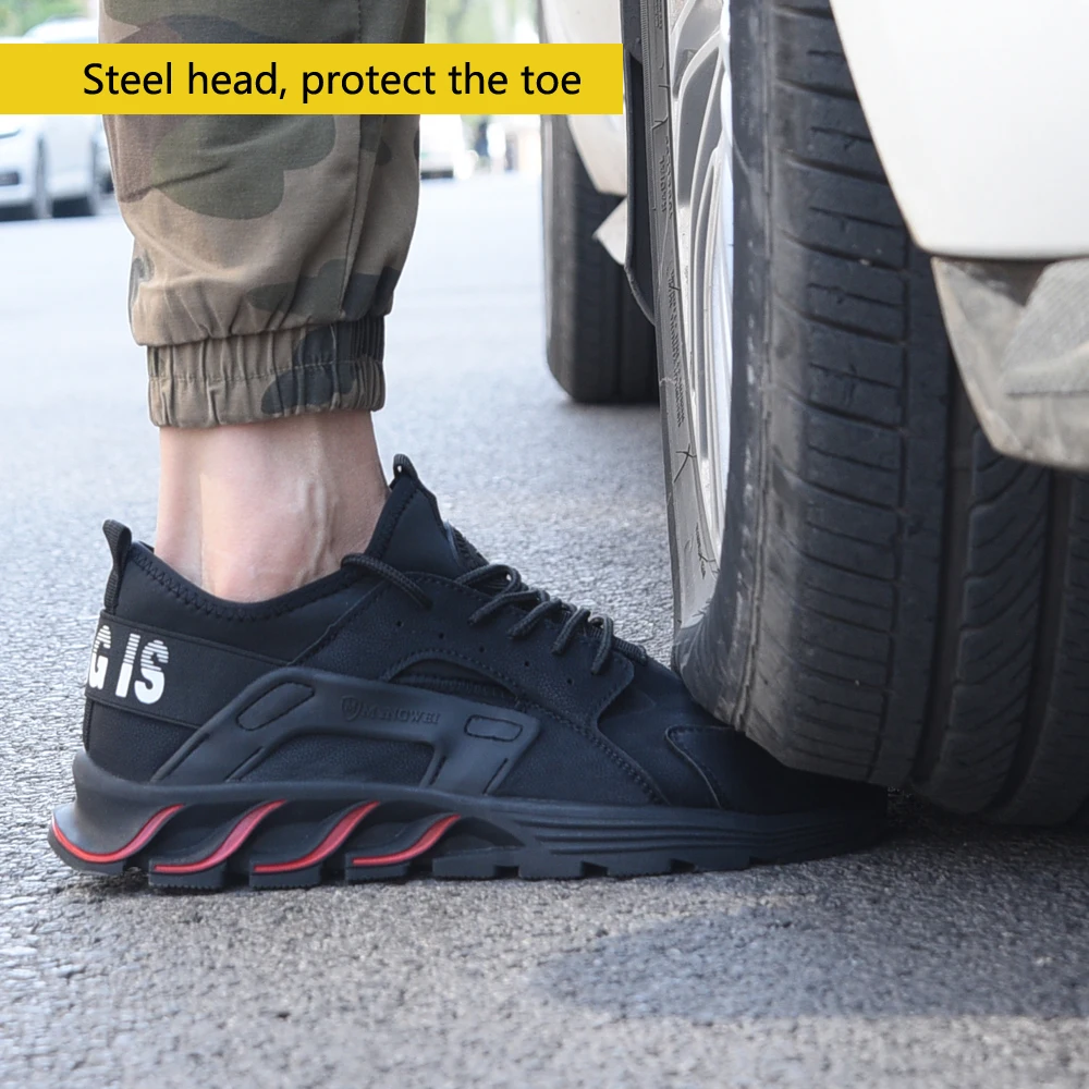 Новинка; зимняя однотонная защитная обувь со стальным носком; устойчивая к разбиванию рабочая обувь; дышащая защитная обувь с носком