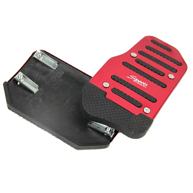POSSBAY Universal Aluminum Automatic Series 2 Pieces Red and Black Non-Slip Car Pedal Cover Set Kit Footrest Foot | Автомобили и