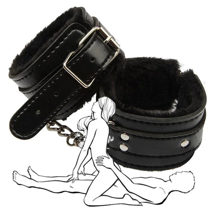 Регулируемый наручник унисекс из искусственной кожи наручники металла и плюша