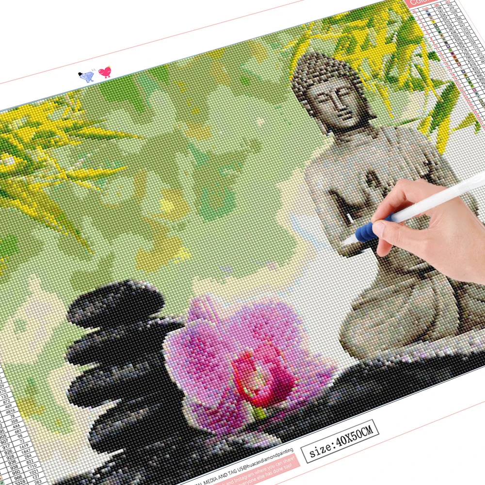 HUACAN 5D Diamond Painting Full Square Drill Buddha Embroidery Sale Cross Stitch Religion Home Decoration | Дом и сад