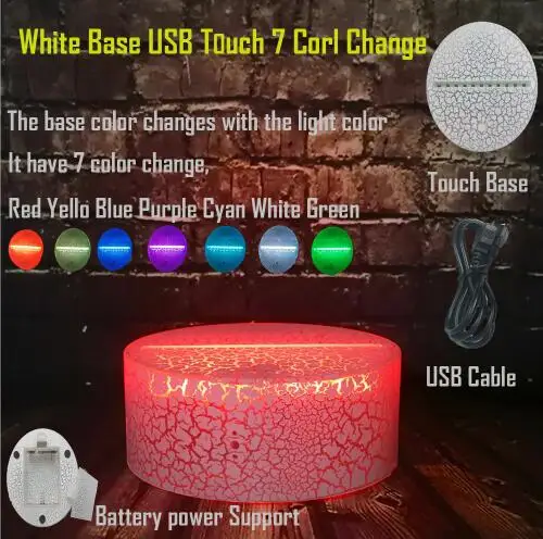 White Base Романтическое любящее сердце шар 3D светодиодный USB лампа Свадьба предложение женитьбы домашнее украшение Красочный ночник Подарок Гаджет - Испускаемый цвет: White Base