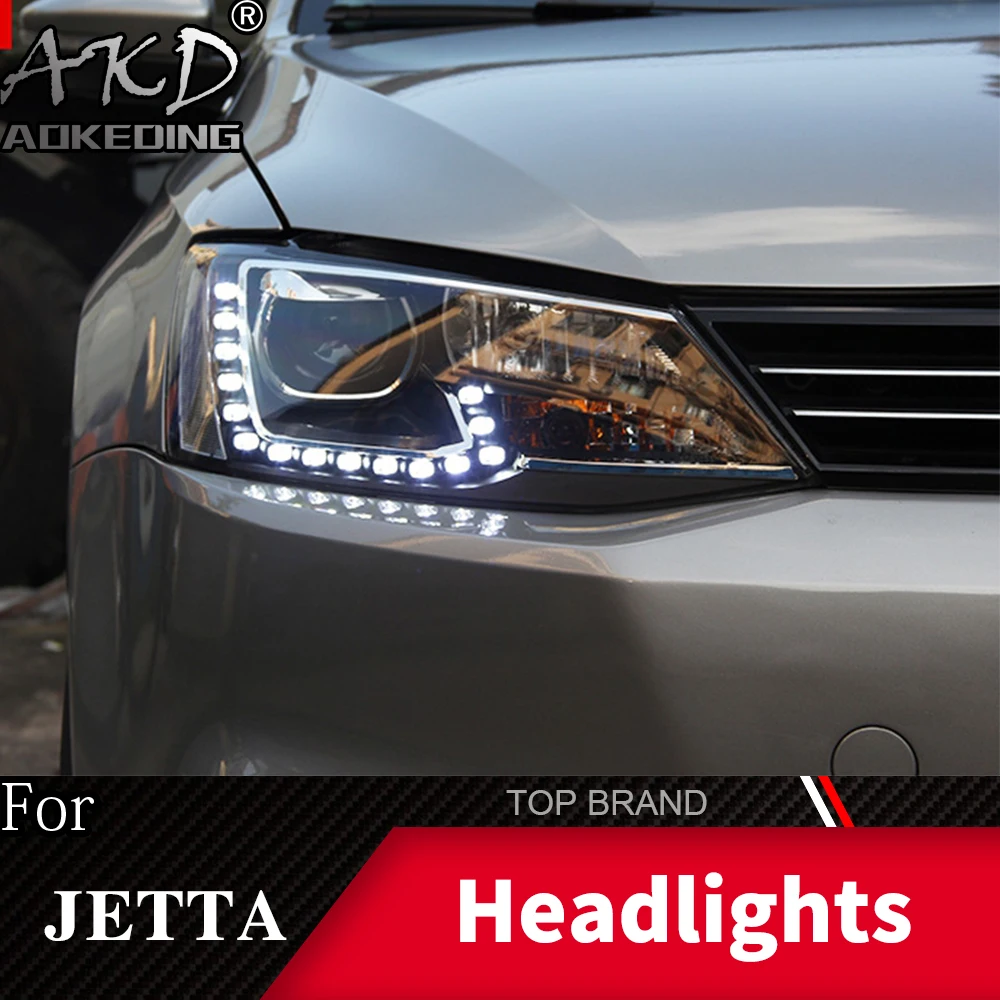 Головной фонарь для автомобиля VW 2011- Jetta Gli MK6 фары Противотуманные фары Дневные ходовые огни DRL H7 светодиодный Биксеноновая лампа автомобильный аксессуар