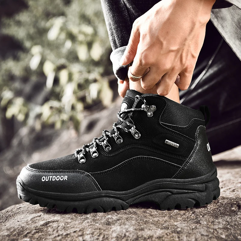 

2020 New Men Rock Climbing Shoes Wearable Hunting Shoes Mens Non-Slip Outdoor Men Trekking Sneakers Plus Size Mens Hiking Shoes