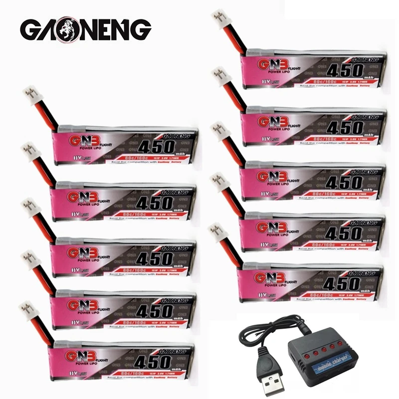 GNB 1S 3 8 V HV 4 35 450mAh LiPo батарея 80C/160C с PH2.0 разъемом для RC FPV Drone M80S Tiny7 Beta75S Emax Tinyhawk
