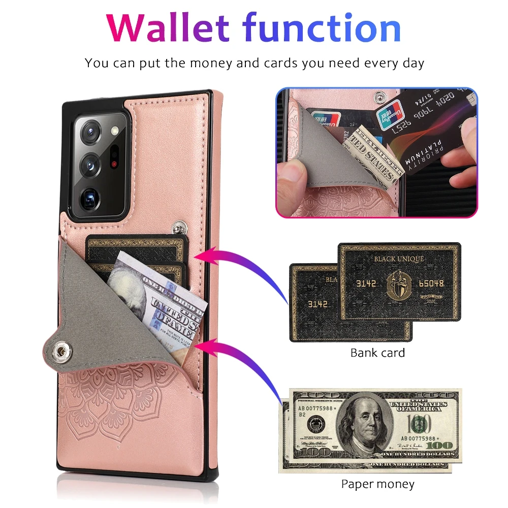 

sumkeymi Phone Case For Samsung S8 S9 S10 Plus Note 8 9 10 Galaxy S20 EF S20 S20U Ultra A90 5G A81 A91 Magnetic Business Wallet