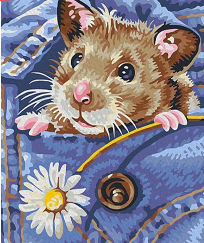 5D алмазная живопись сделай сам хомяк полная картина стразы Декор домашние цветы