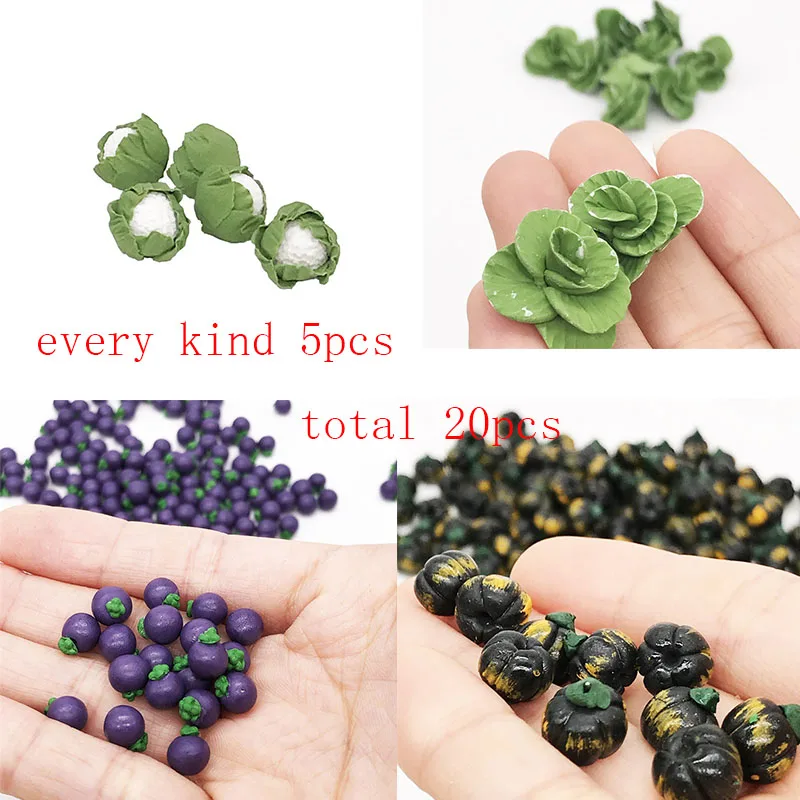 20 шт. кукольный домик овощи 1:12 капуста тыква мангостин кухонные аксессуары