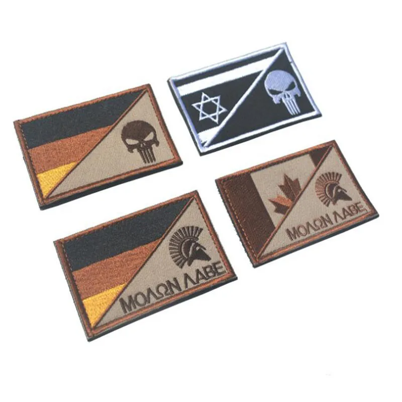 3d Новый/Винтажный Немецкий флаг + Спартанский (тканевая этикетка) с вышивкой