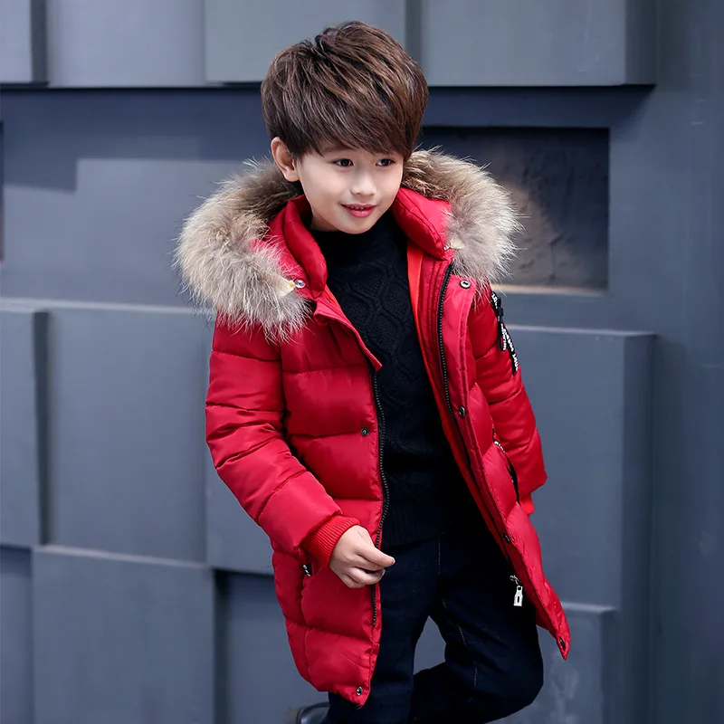 Детская зимняя куртка для мальчиков пальто парка детская одежда с капюшоном