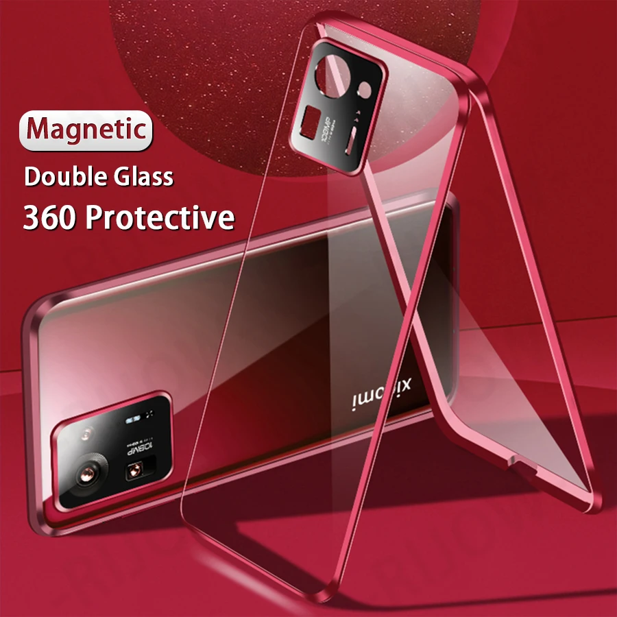 

Магнитный чехол для XiaoMI Mi Mix4, Mix 4, с двойным стеклом, цветной, 360