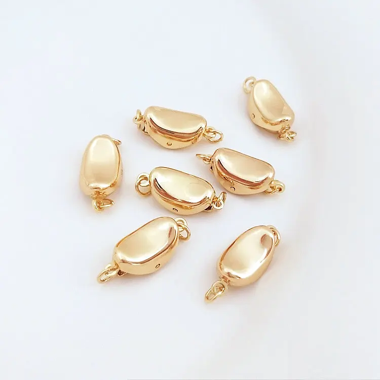 

17*8MM 14K Gold Color Brass Necklace Connect Clasp Jewelry Making Supplies Diy Findings Accessories