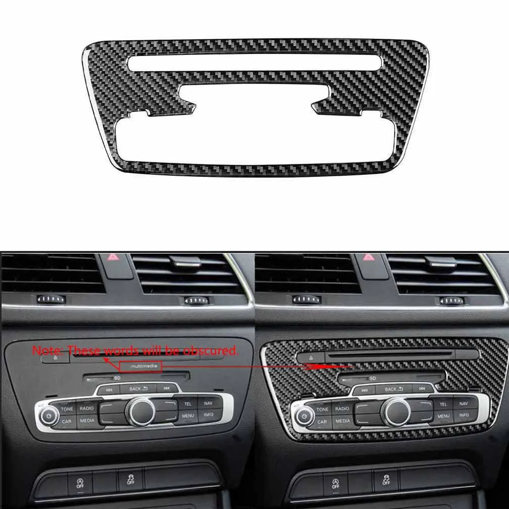 

Наклейка на панель CD центральной консоли из углеродного волокна для Audi Q3 8U 2013-2018