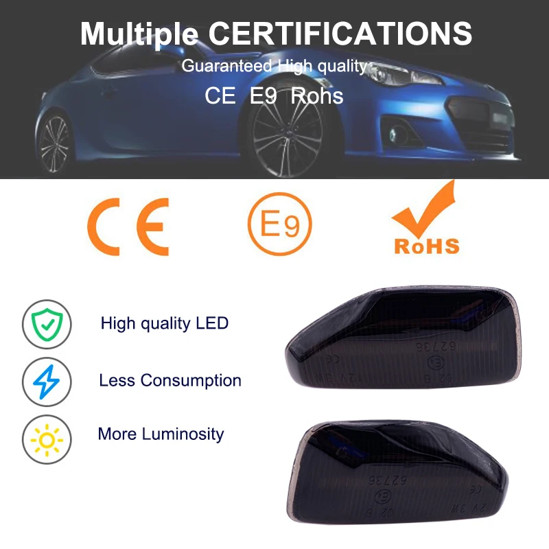 2x светодиодный динамический Боковой габаритный фонарь поворота светильник для