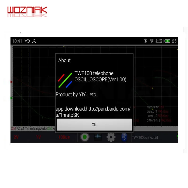 Цифровой осциллограф woaniak TWF100 2 канала USB мини-осциллограф для ПК Bluetooth Поддержка