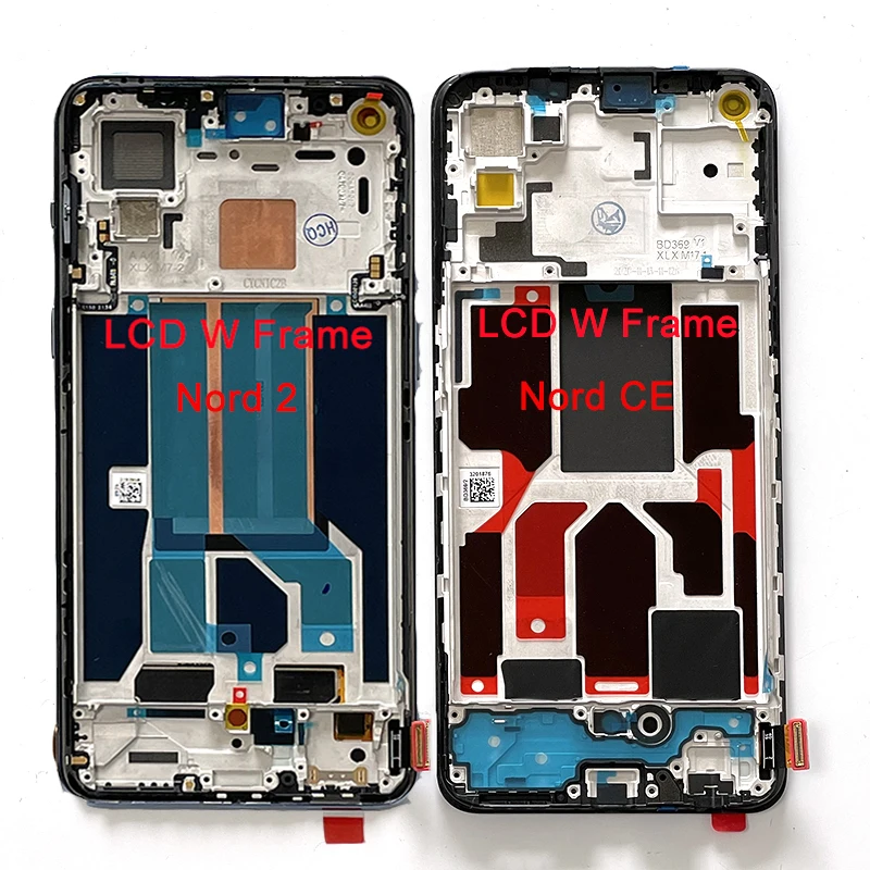 Оригинальный AMOLED дисплей 6,43 дюйма для OnePlus Nord 2 5G Nord2, рамка для ЖК-экрана + дигитайзер сенсорной панели для OnePlus Nord CE 5G EB2101