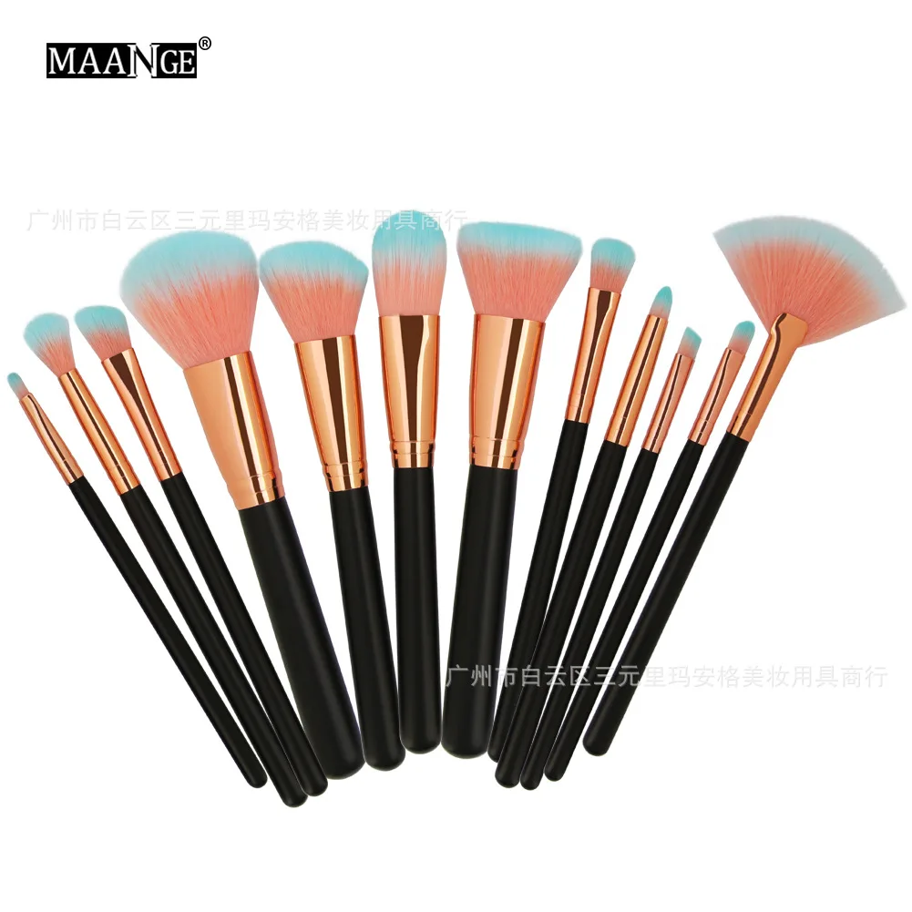 Hot  Selling MAANGE 12 Cosmetic Brush Sets Cosmetic Tools Blending Brush  Brochas De Maquillaje De Alta Calidad Makeup Gift