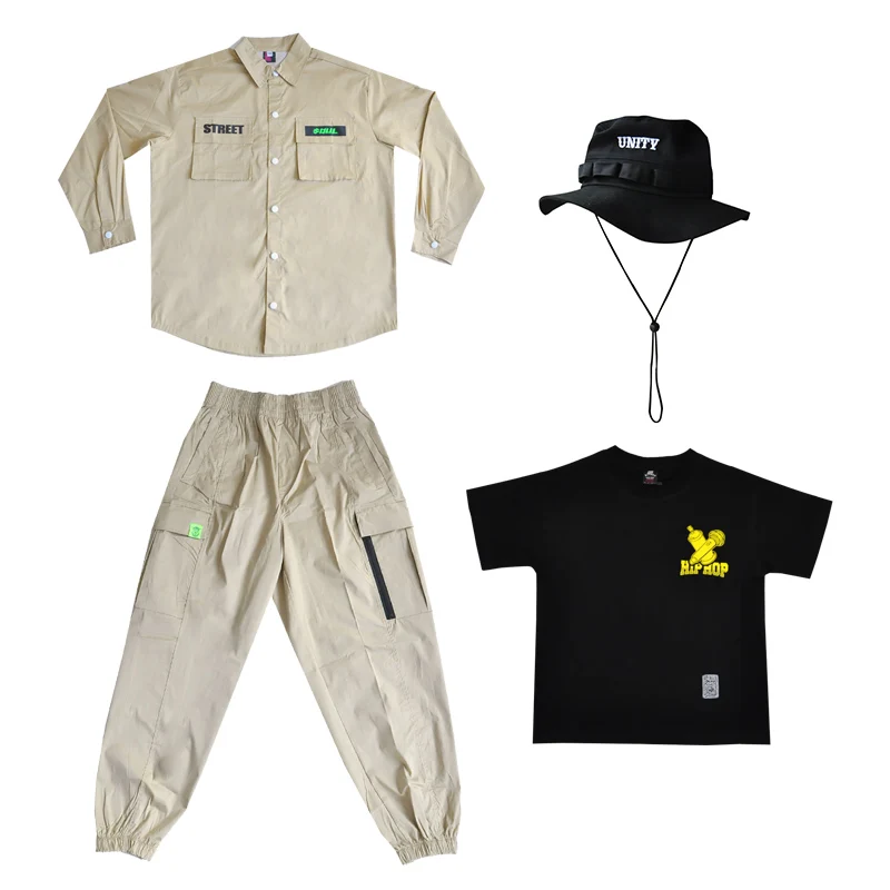 Костюм для мальчиков и девочек свободный костюмы уличных танцев-120 см в стиле