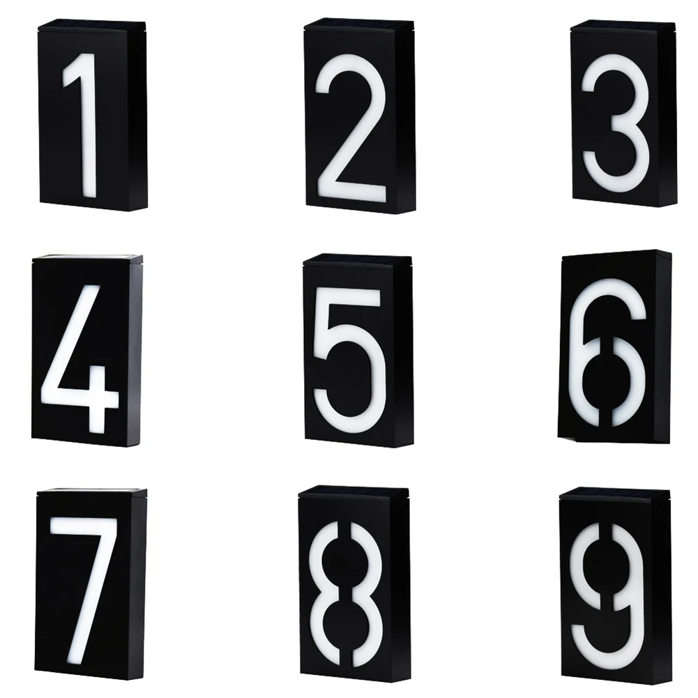 Цифровой светодиодный светильник на солнечных батареях 0-9 адресный номер дома