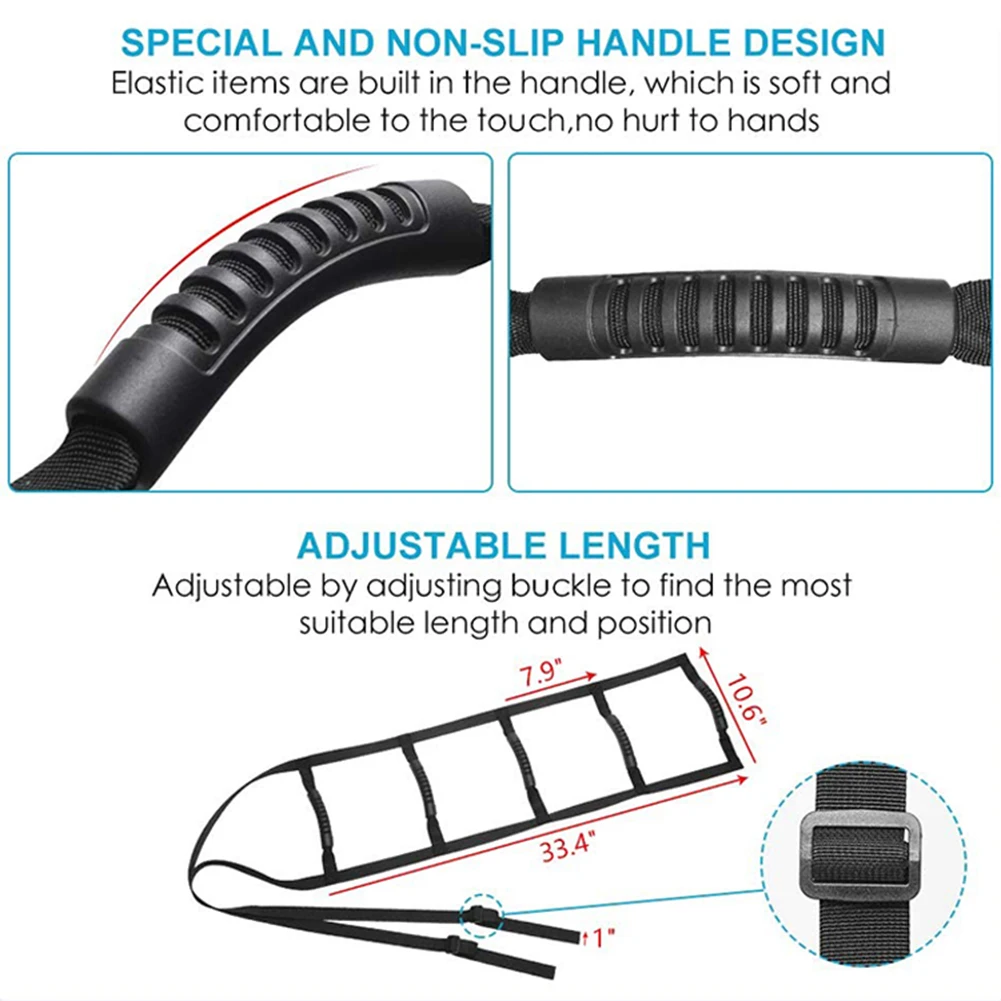 

Lightweight Sit Up Handle Rope Ladder with 5 Hand Grips Adjustable Assist Handle for Elderly Senior Injury Recovery Patient