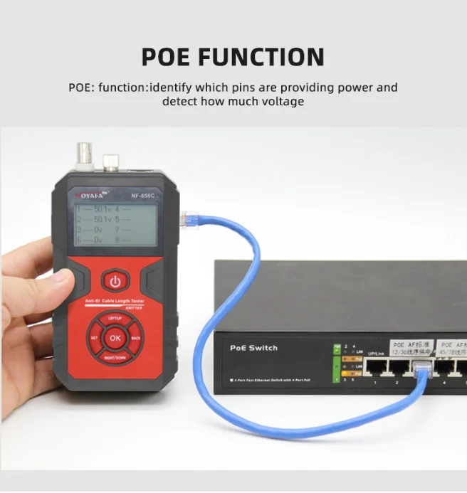 Noyafa NF-858C кабельный тестер портативный проводной трекер RJ11 RJ45 BNC локатор линии для