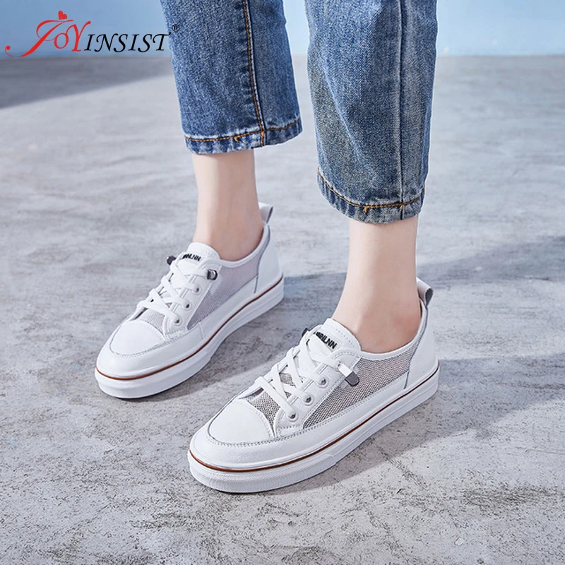 Женская обувь сезон весна-лето женская белая Повседневная дышащая на плоской