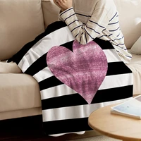 valentines day pink heart pattern throw blanket soft comfortable velvet plush blankets warm sofa bed sheets
