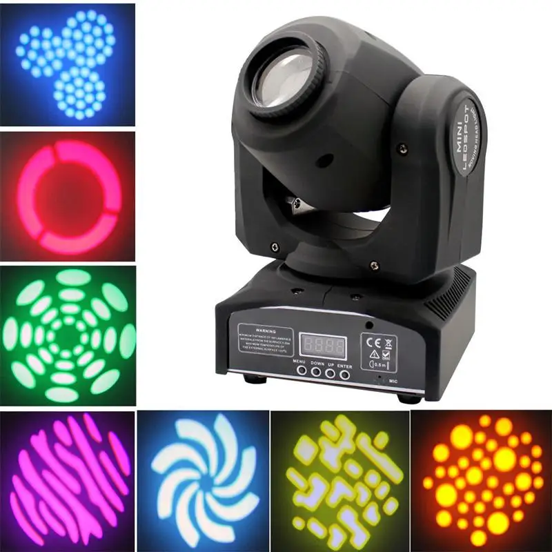 

Stage Light Rotating Auto Run Sound Control DMX Lights 10W Light Source RGB LED Disco Lights for Holidays Parties with US Plug