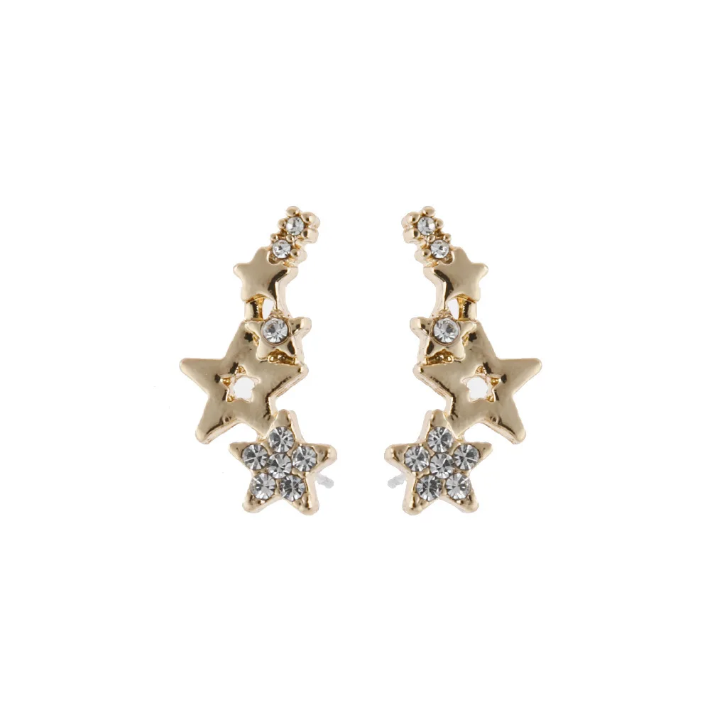 

Hot Selling Simple Stylish Star Women Drop Earrings Shiny White Zircon Exquisite Versatile Female Earring Fashion Jewelry