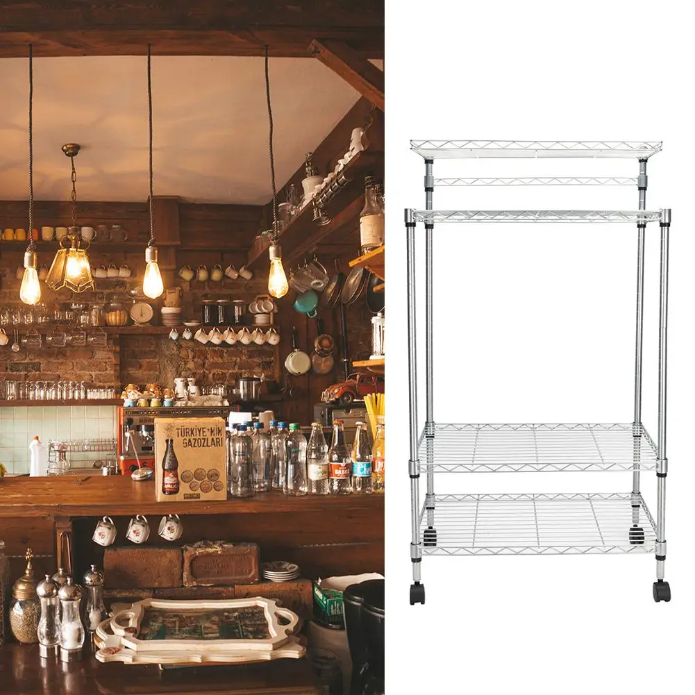 

4 Layer Adjustable Kitchen Bakers Rack Microwave Oven Stand Storage Shelf