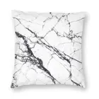 Яркая черно-белая квадратная декоративная подушка с мраморной текстурой, чехол для автомобиля с геометрическим рисунком