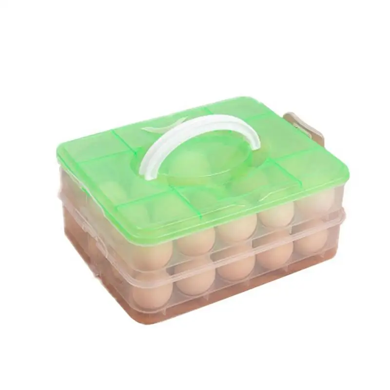 Light Green 2 яруса 40 яиц ящик для хранения большой емкости холодильник яйцо держатель с ручкой портативный яйца Перевозчик контейнер(прозрачный - Цвет: Light Green