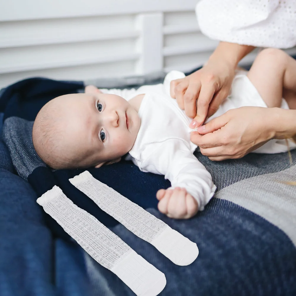 

3 Pairs Baby Knee High Socks Breathable Stockings for Infant Newborn Toddler