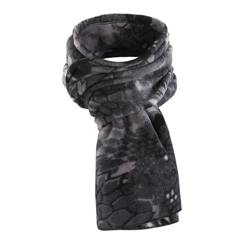 Мужской теплый флисовый шарф ветрозащитный Камуфляжный в стиле милитари для