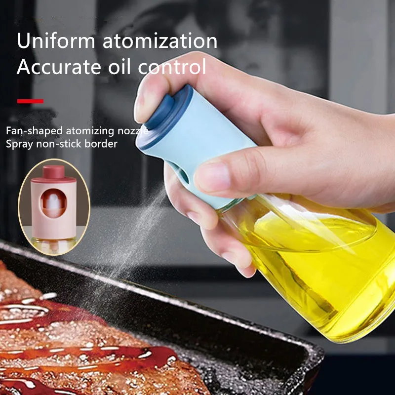 New Kitchen Fuel Injector Oil Dispenser Mist Household Oil Glass Spray Oil Sprayer Kitchen Fat-reducing Air Pressure Oiler