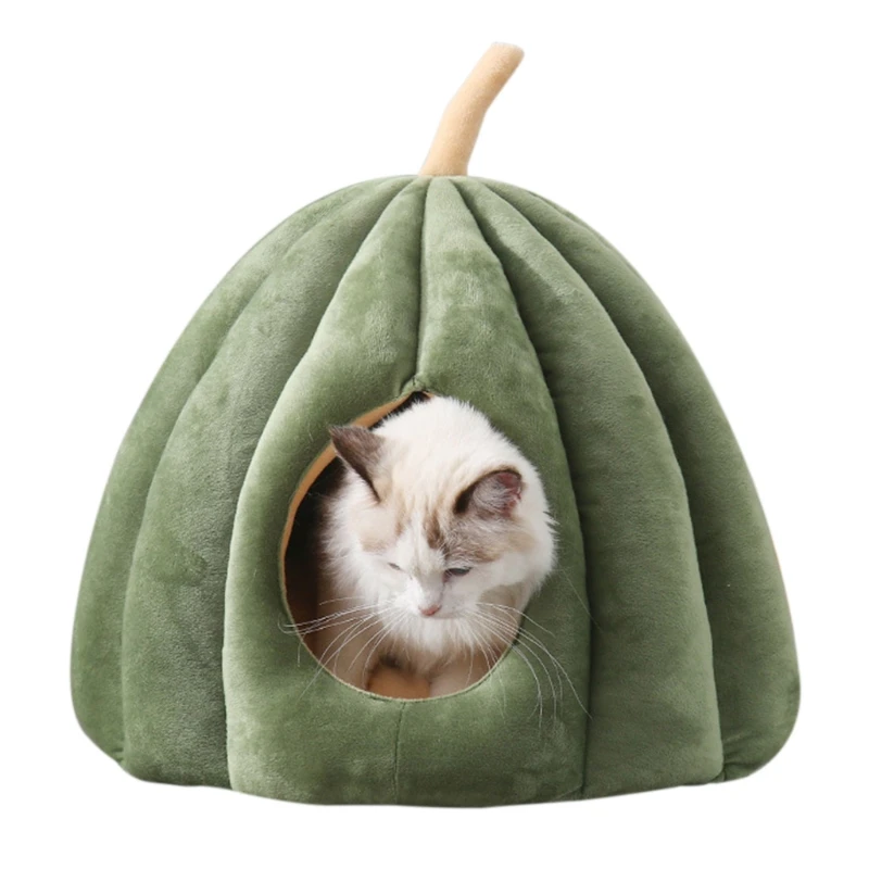 

Warm Cat Cave Bed for Indoor Cats Washable Self-Warming Beds Calming Fluffy Tent House for Small Dogs Non Slip Bottom