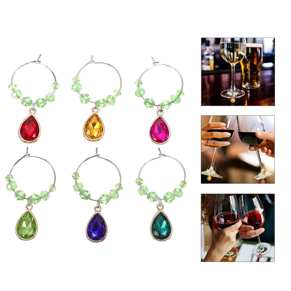 6 шт. креативные стеклянные кольца маркеры для вечерние (разные цвета)|Другие