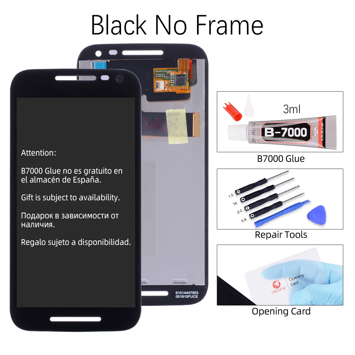 Black No Frame Дисплей для Motorola Moto G3 LCD XT1544 XT1543 xt1541 xt1550 в сборе с тачскрином 5.0" черный белый - Цвет: Black No Frame