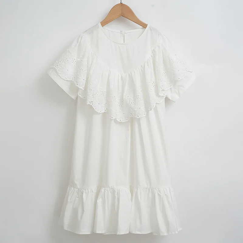 

Girls Dress 2021 Summer Korean Children's Wear Mori Loose Ruffled Princess Dress Lace Skirt for Children