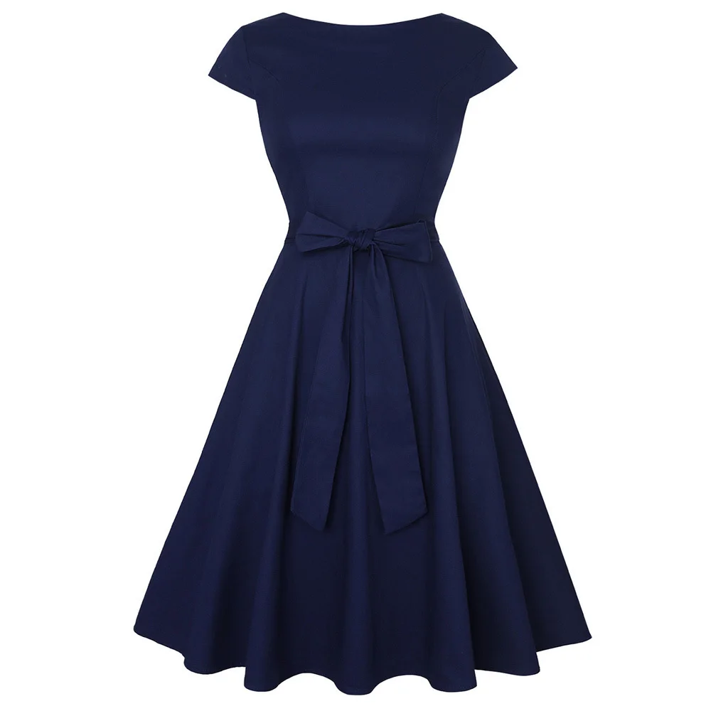 Женское платье с фруктовым принтом в стиле ретро летнее вишневым круглым вырезом