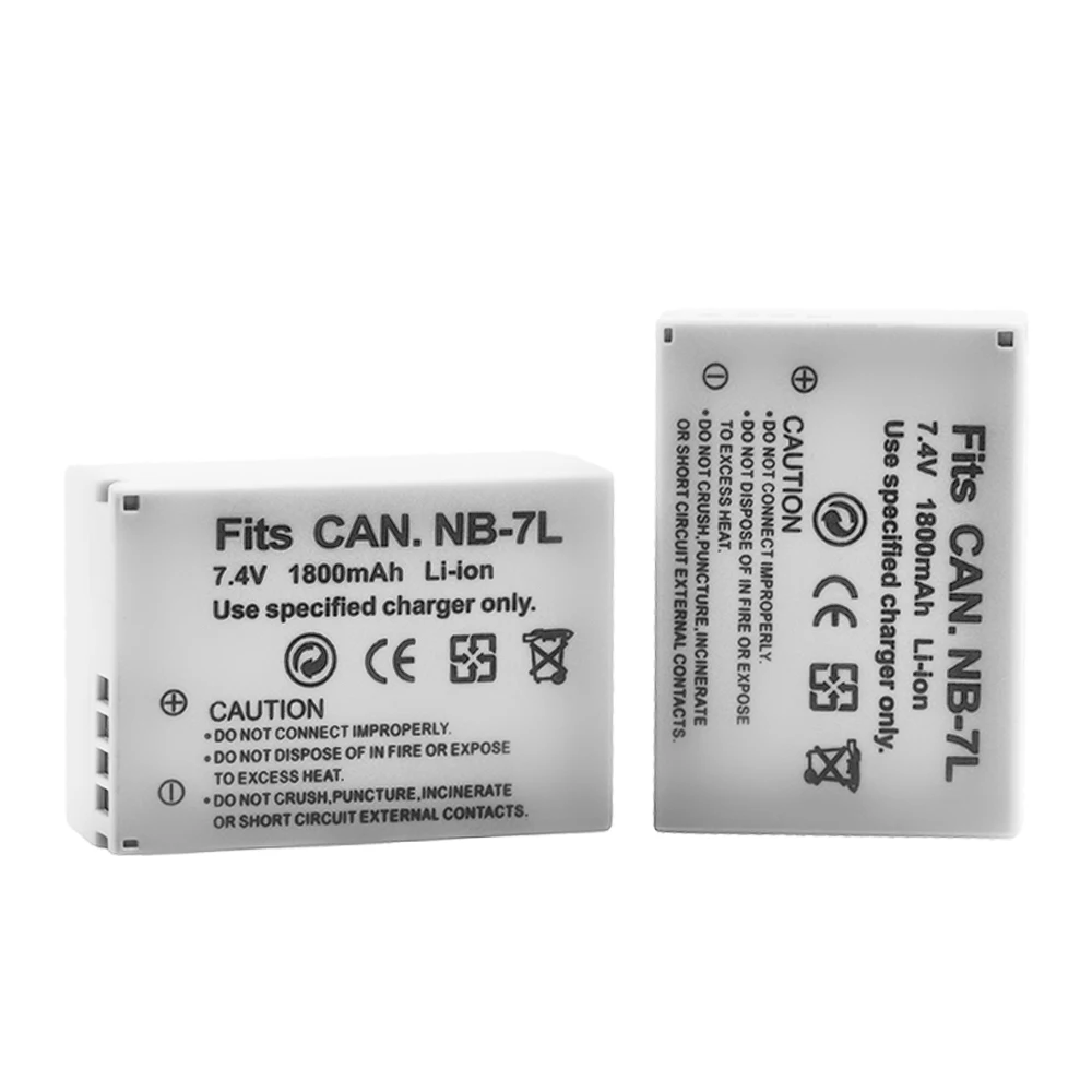2 × 1800 мА/ч NB-7L NB7L NB 7L Батарея Akku емкостью зум-объектив для Canon PowerShot G10 G11 G12 SX30IS