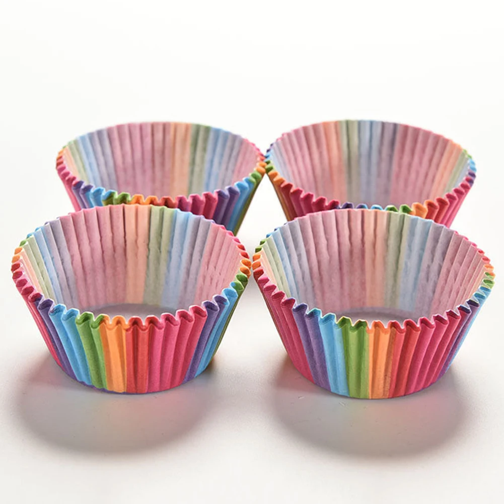 Новый 100 шт для маффинов кексов лайнер цветные бумажные стаканчики выпечки чашки