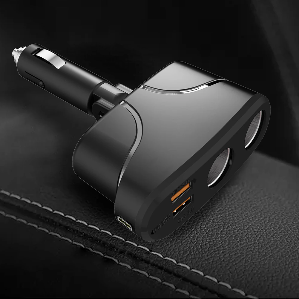 

Автомобильное зарядное устройство 2 в 1 с USB-портами и прикуривателем