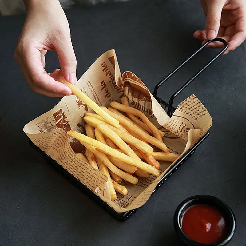 Papel de aceite para hornear patatas fritas, 200 piezas, grado alimenticio, para galletas, pan, a prueba de grasa, env&iacute;o gratis-1