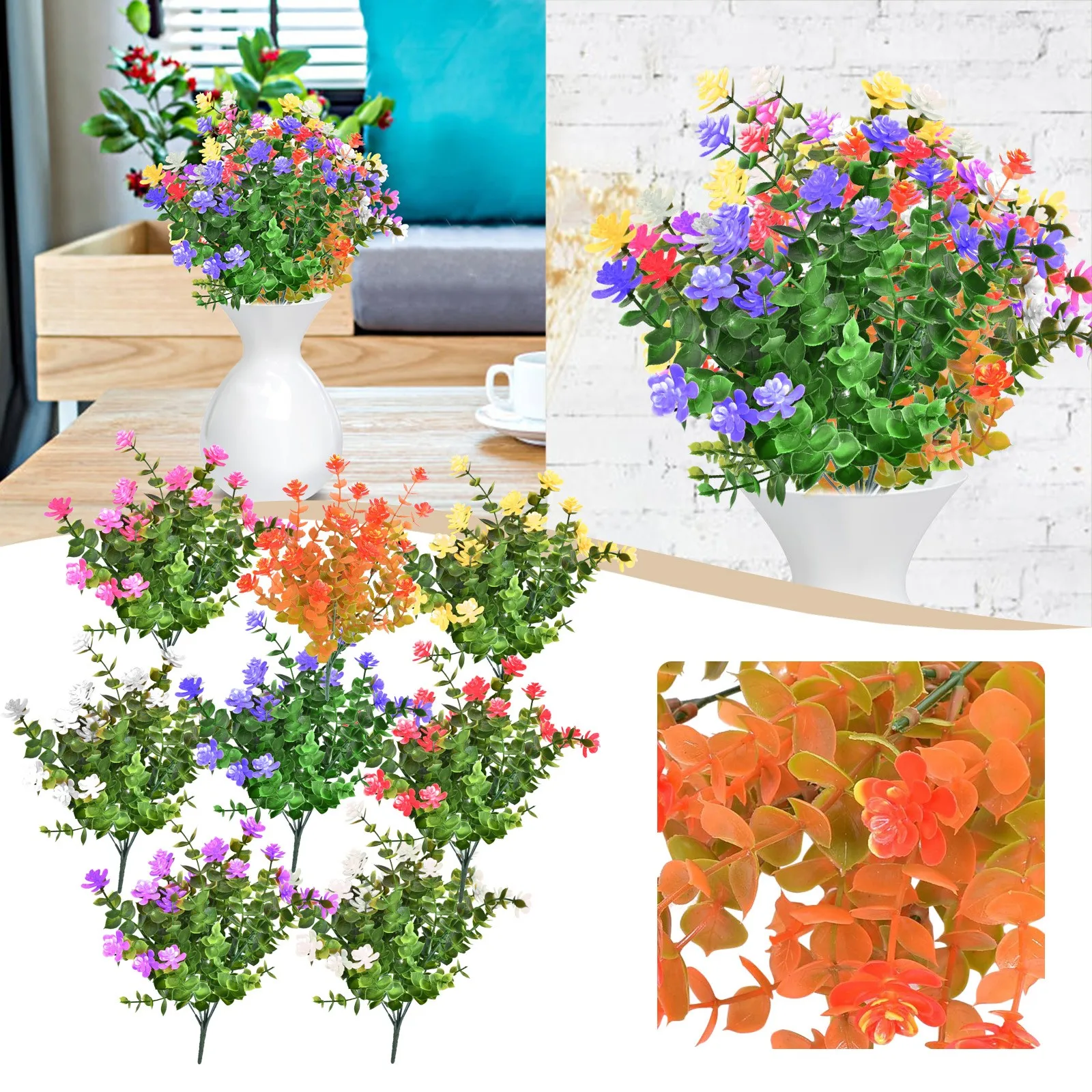 

Indoor Outside Diy Cute Sunflower Plants Garden Decor Party Wedding Decoration Artificial Flower Plastic Faux Daisy Wildflowers