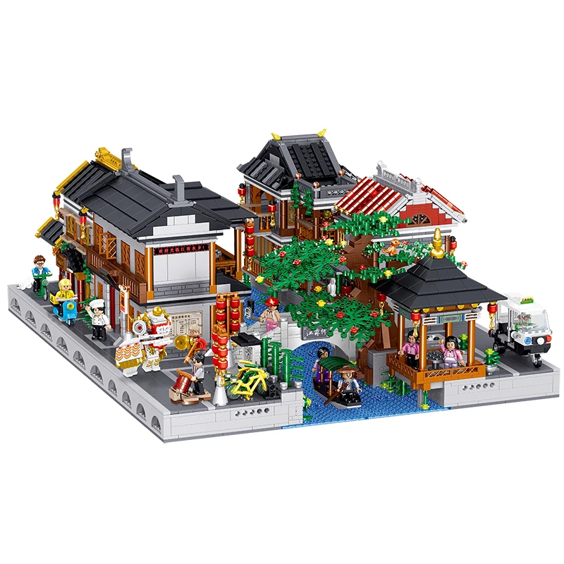 

ZG Blocks 6in1 Chinese Street View Kids Building Toys Adult Puzzle Gift 0988-0993 no box