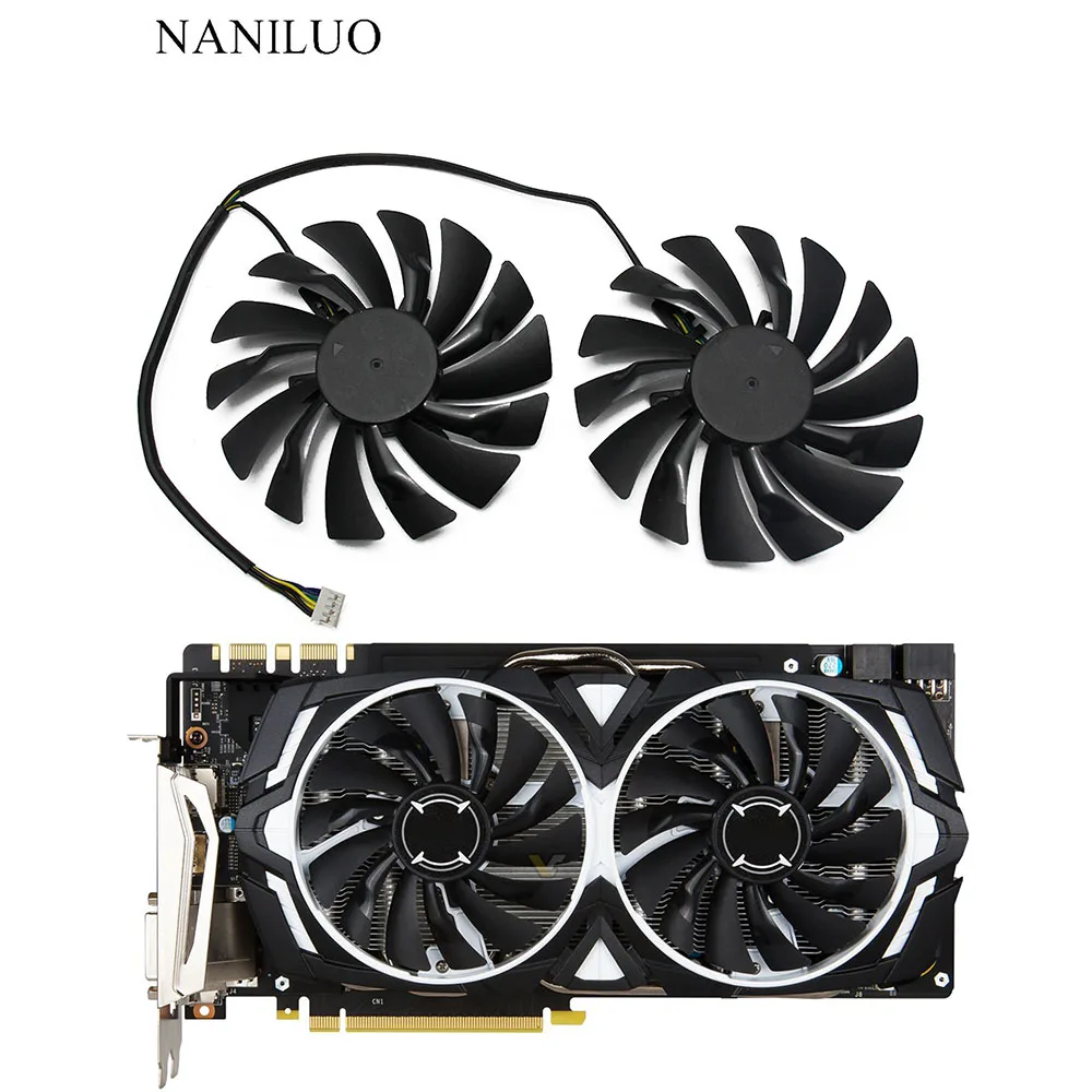 2 шт./лот P104 100 MINER GTX 1080/1070/1060 вентилятор для msi GTX1080 GTX1070 ARMOR 8G OC GTX1060 графикарта GPU