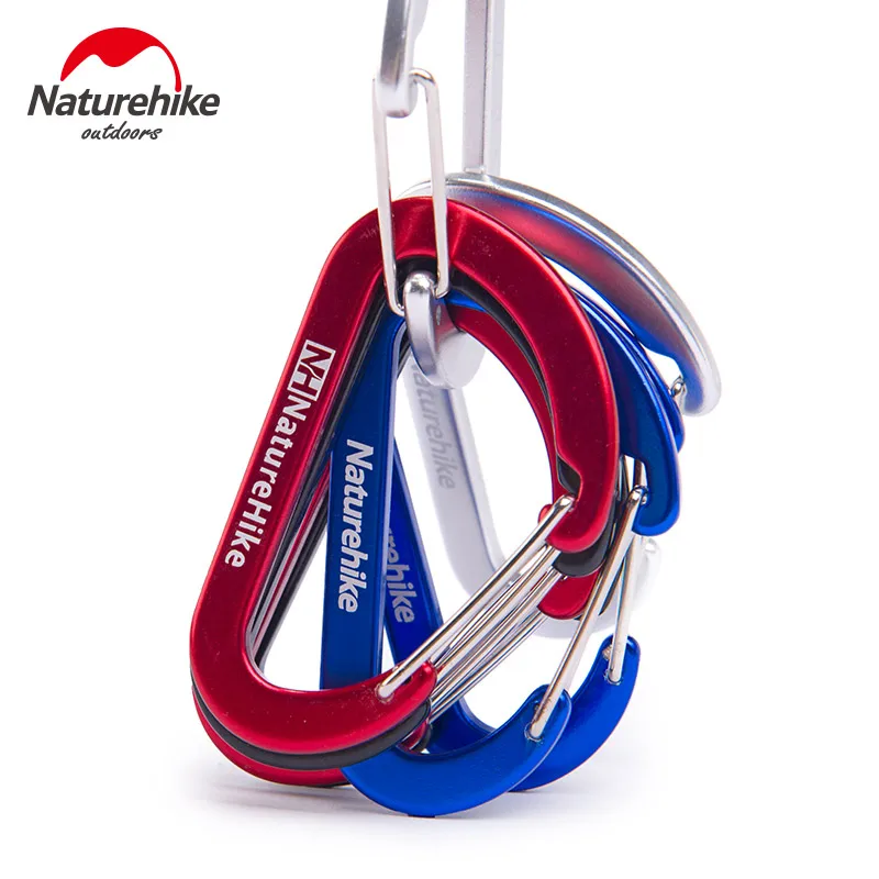 

8PCS Naturehike Assorted Colors Aluminum Carabiner Clip D Shape Spring Buckle Keychain for Home,Camping,Hiking and Traveling