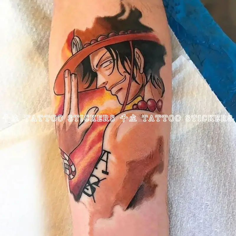 

10 Pieces Ace Tattoo Stickers Color Waterproof Female Men's Long-lasting Personality Simulation Chest Arm Tattoos Stickers