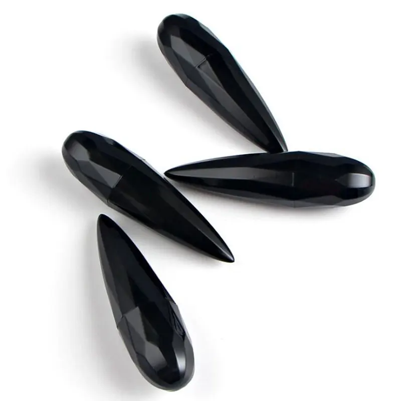 

Fashion Water Drop Shape Lipstick Tube 50pcs/lot Round Black Lip Gloss Container With Lid Empty Refillable Lip Balm Bottle